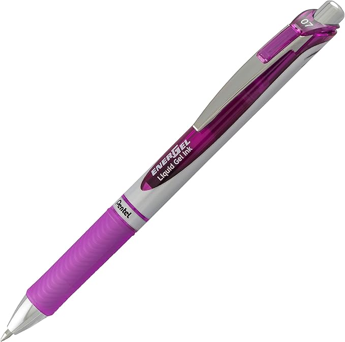Pentel EnerGel RTX Retractable Liquid Gel Pen, Medium Line, Metal Tip, Violet - Image 3