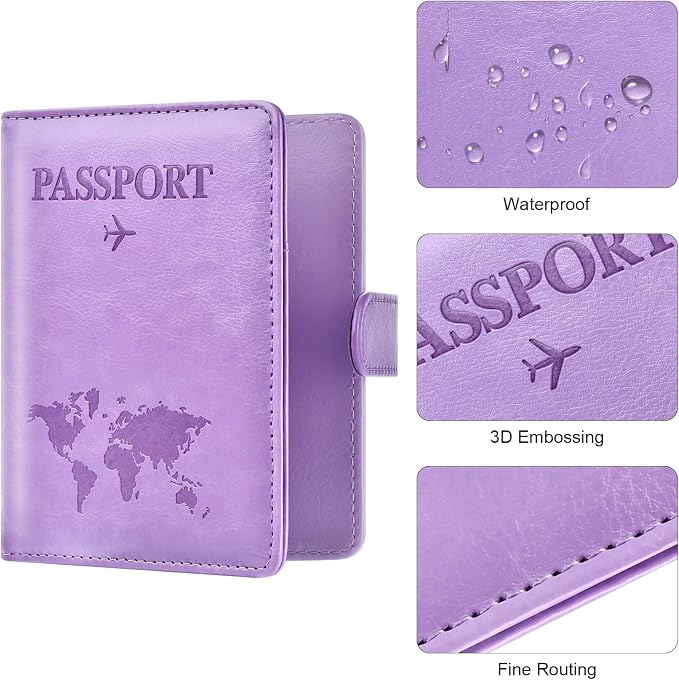 Eoehro Passport Holder for Travel Essentials, Passport Wallet Cover Case for - Image 5