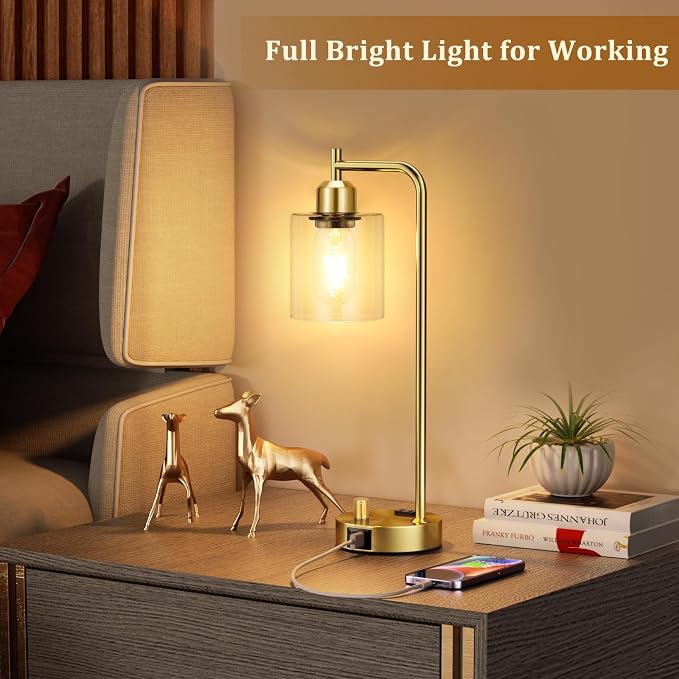 Innqoo Gold Table Lamp for Bedroom - Image 5