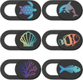 6Pcs 6 Styles Cute Camera Cover Slide Camera Privacy Covers Sea Animal Design by PRESSINART