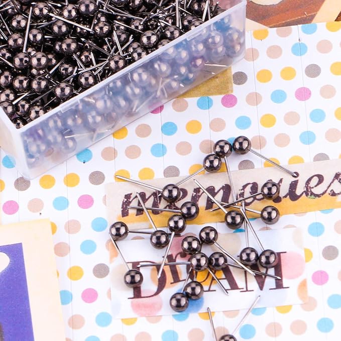 Push Pins Map Tacks 1/8-Inch Retro Metallic Color Beads Head Marking Push Pins - Image 5