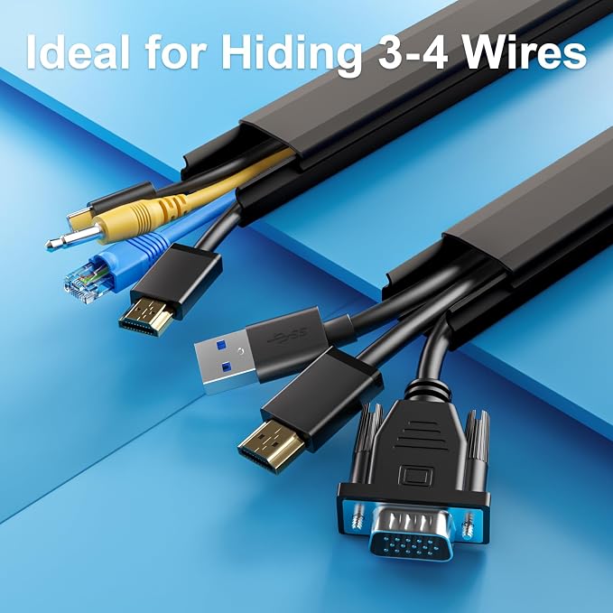 Yecaye TV Cord Hider, 42In Large Cable Hider Black, Wire Covers - Image 4