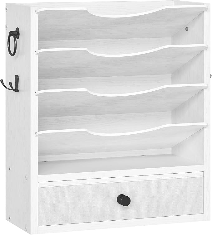 HOOBRO Wall File Organizer, Mail Organizer Wall Mounted, Wooden Literature by HOOBRO