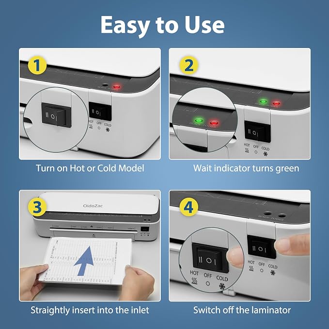 Laminator Machine, 11 in 1 Laminating Never Jam Technology - Image 8