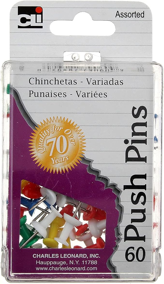Charles Leonard Push Pins in Reusable Box - Image 4