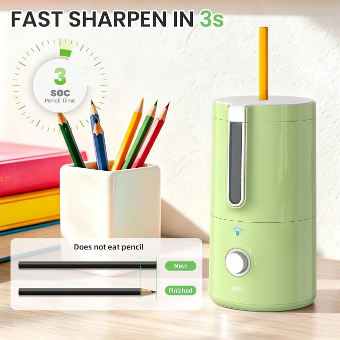 deli Electric Pencil Sharpener, Fully Automatic Pencil Sharpener - Image 7