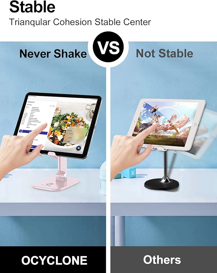 OCYCLONE Phone Stand, Adjustable Height and Angle Foldable Cell Phone Stand - Image 5