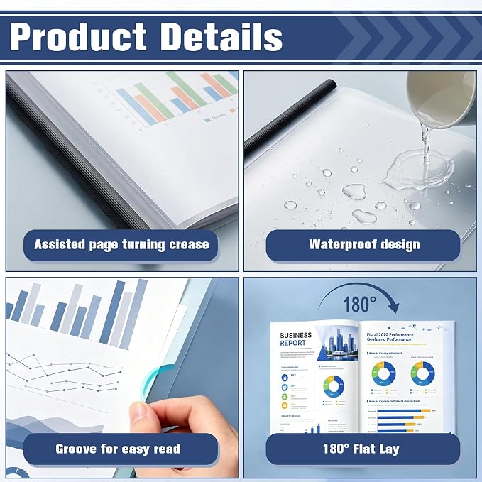Report Covers with Sliding Bar 15 Packs Clear Report Covers Presentation Folders - Image 5