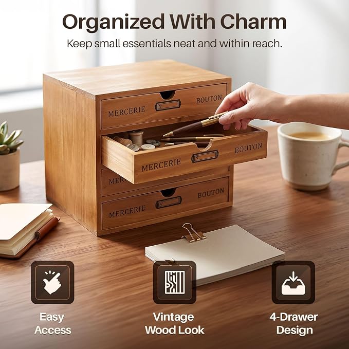 Flexzion Wood Desktop Organizer - Image 3