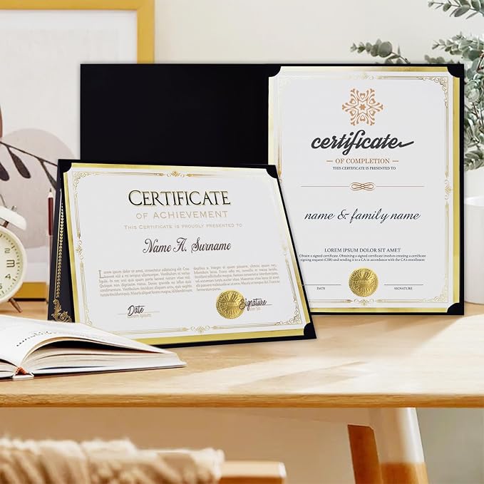 75 Pcs Certificate Paper Kit, 25 Gold foil Border Award Certificate Holders & - Image 6
