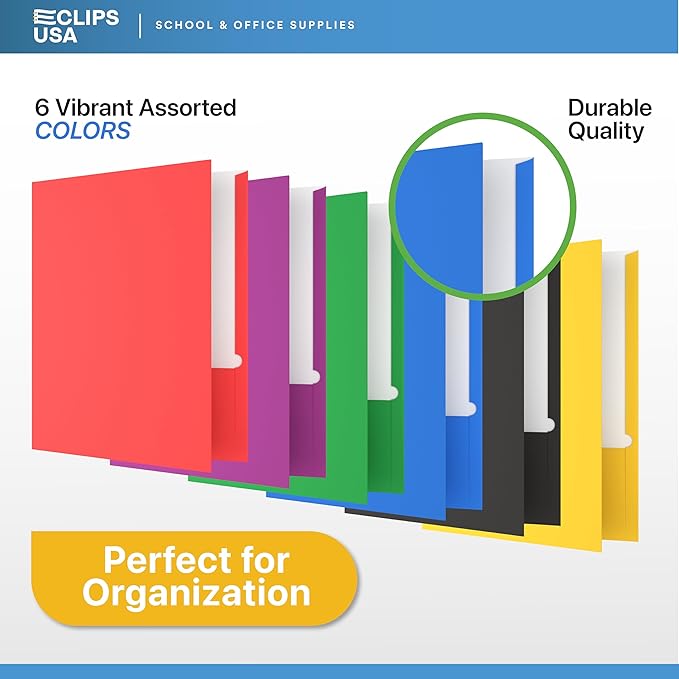 400 Pack Folders with Pockets Bulk 2 Pocket Folders Holds 100 Sheets Assorted - Image 3