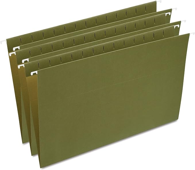 Staples Hanging File Folders, Legal Size, Standard Green, Durable Paper Stock – by Staples