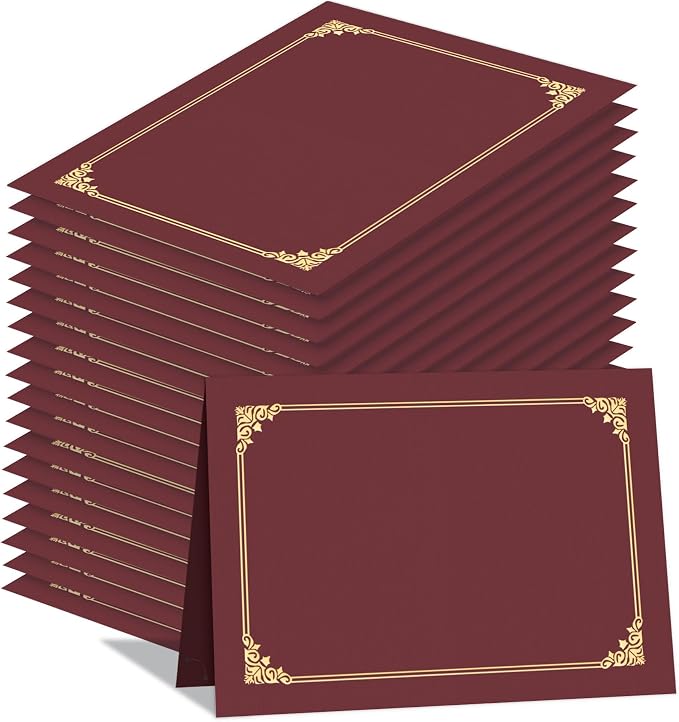 HAUTOCO 50 Packs Certificate Holders, Burgundy Diploma Holders, Document Award by HAUTOCO
