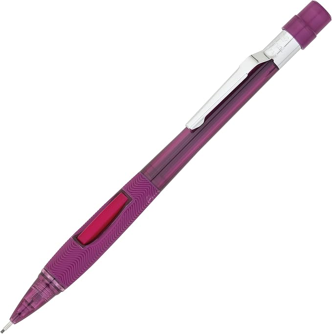 Pentel Quicker Clicker Automatic Pencil, 0.9mm Lead Size, Transparent Red Barrel - Image 2