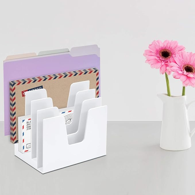Acrimet 5 Section Incline File Sorter Organizer, Desktop Mail Holder, - Image 3