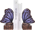 Vintage Purple Butterfly Bookends, Resin Book Ends by Kakizzy