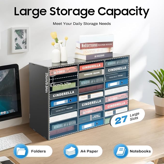 27 Slot Literature Organizer – Desktop File Sorter - Image 2