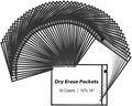 30 Packs Dry Erase Pocket Sleeves, Reusable Clear Plastic Classroom Pocket by EEHZTSIOFFICE