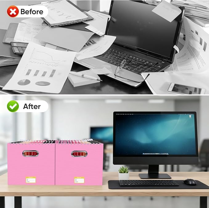 BALEINE File Organizer Box, Cardboard File Folder Organizer - Image 7