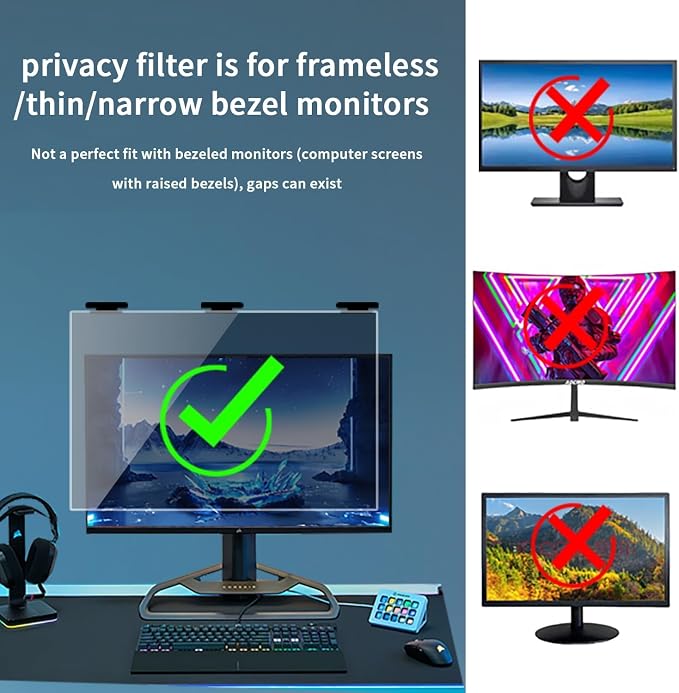 2 Pack Magnetic Hanging Computer Privacy Screen 32 Inch - Image 2