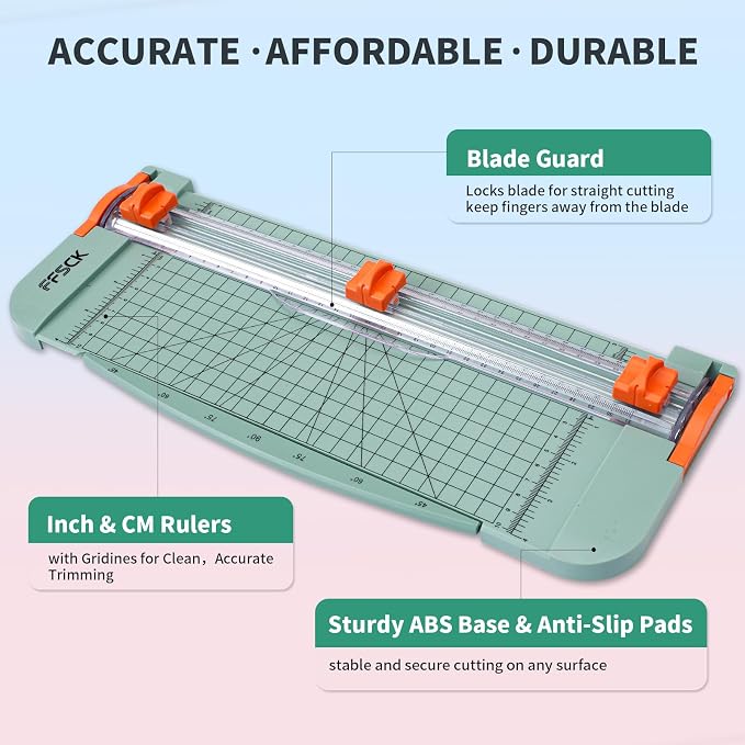A4 Green Paper Cutter Slider 12 Inch Titanium Straight Paper Trimmer, Paper - Image 2