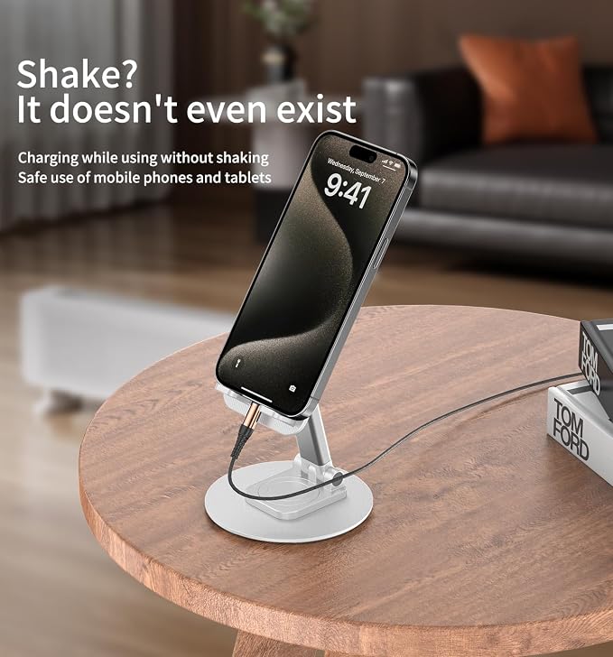 360° Rotating Cell Phone Stand for Desk, Adjustable & Foldable Phone Holder - Image 3
