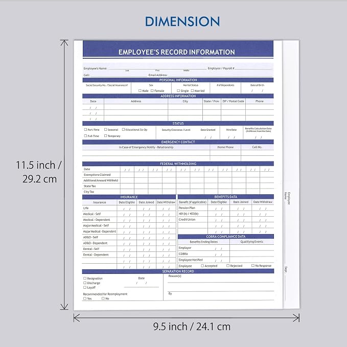 Employee Record Folders, Large Capacity and Durable Employee Info Record - Image 9