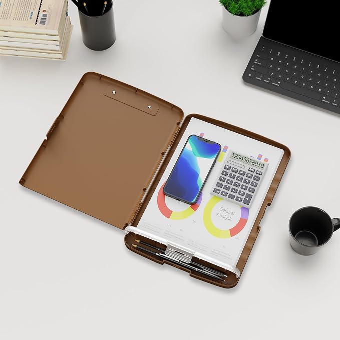 Plastic Clipboard with Storage, 8.5 x 11 Storage Organization Box Side-Opening - Image 6