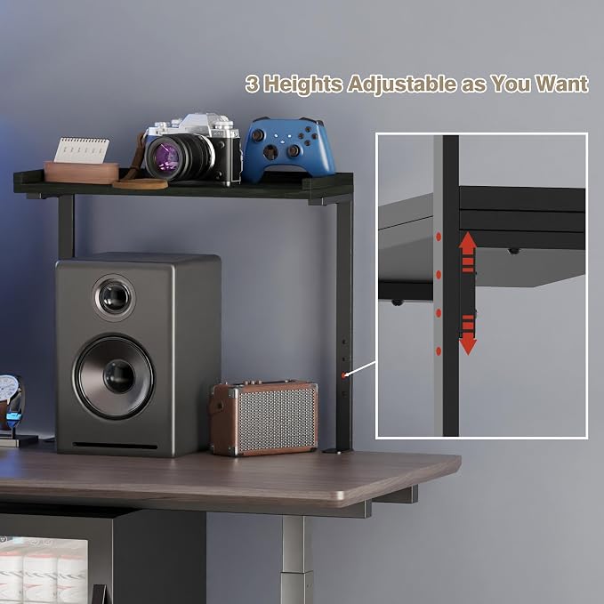 Clamp On Desk Shelf 2-Tier, 16.5 in Wood Shelving Unit - Image 7