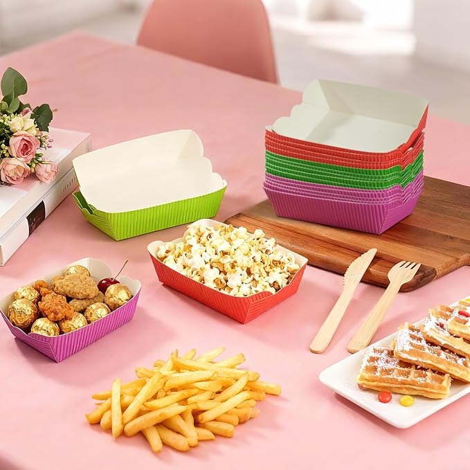60 Pack Paper Food Trays, 2lb Pack Disposable Serving Trays, Disposable Paper - Image 2