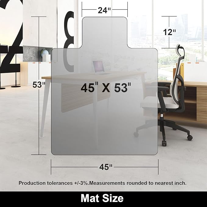 AiBOB Office Chair Mat for Hardwood Floor, Heavy Duty Desk Mat, No Curling - Image 6
