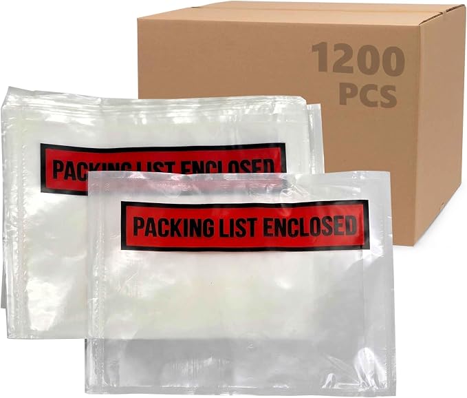 Pack of 1200 Packing Slips Pouches 4.5" x 5.5", Shipping Label Sleeves by Unknown