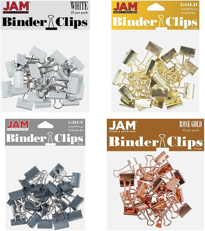 JAM PAPER Colorful Binder Clips Assortment by JAMPaper