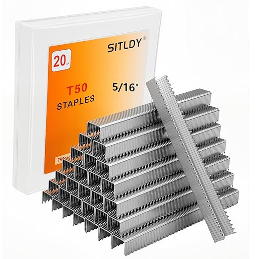 Heavy Duty T50 5/16- inch Length Staples 1890-Count, 3/8 Crown 20 Gauge Beveled by SITLDY