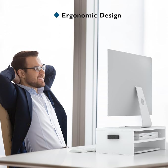 BONTEC Wooden Monitor Stand Riser - Image 2