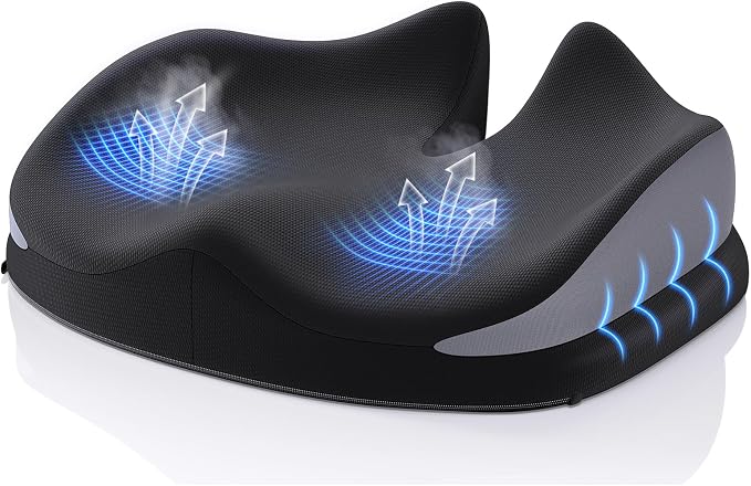 Benazcap Large Seat Cushion for Office Chair Memory Foam Coccyx Pain Relief - Image 3