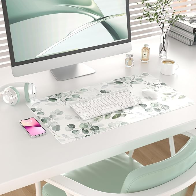 Colorful Star Large Mouse Pad, PU Leather Waterproof Desk Mat, Computer Gaming - Image 2