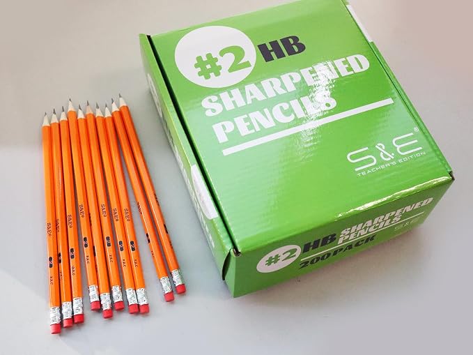 S & E TEACHER'S EDITION #2 Pencils, Pre-sharpened HB Lead Bulk Box – 200 Pack - Image 2
