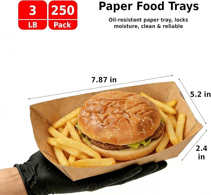 250 Pack 3lb Paper Food Boats - Image 2