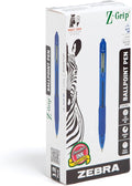 Zebra Pen Z-Grip Retractable Ballpoint Pen, Smooth-Flowing Blue Ink, 1.0mm by ZebraPen