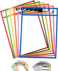 Mr. Pen- Reusable Dry Erase Pocket Sleeves, 6 Pack, Colorful | Clear Plastic by MrPen