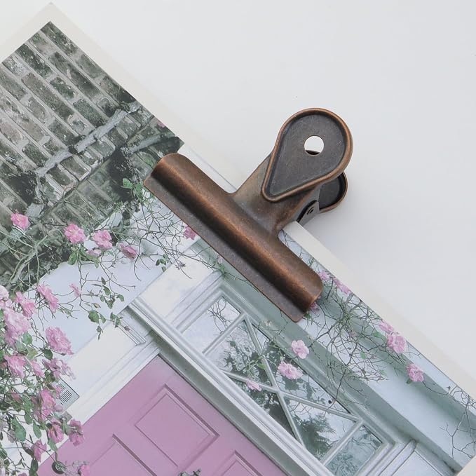 Xiaoyztan Mini Clips, 65mm Wide Red Bronze Bulldog Clips Paper Clip Binder Bull - Image 5