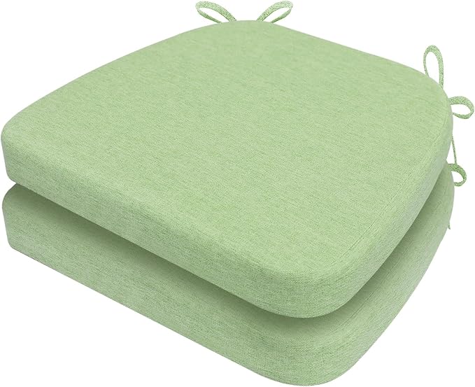 AAAAAcessories D-Shaped Chair Cushions, Machine-Washable Cover, Pear Green by AAAAAcessories