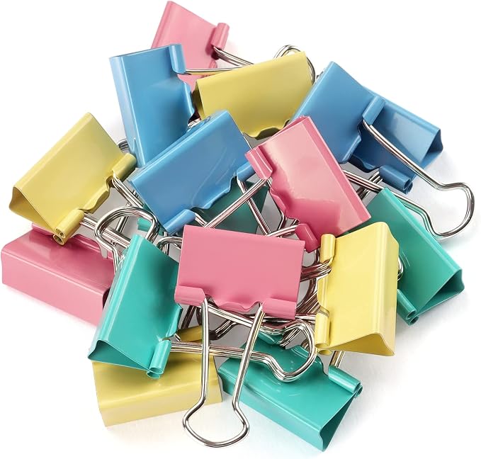 ZZTX 12 Pack Large Binder Clips 2.0 Inches Assorted Colors | Paper Clamps Clips by ZZTX