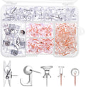 200 Pieces Push Pins Set, 5 Types Clear Thumb Tacks Push Pins by BESARME
