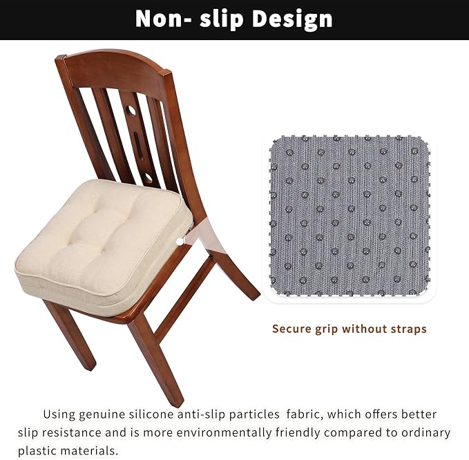 GOFORIT Chair Cushions Set of 2, Tufted Shredded Memory Foam Chair Pads - Image 3