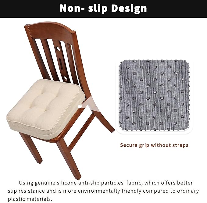 GOFORIT Chair Cushions, Tufted Shredded Memory Foam Chair Pads, Non-Slip Seat - Image 3