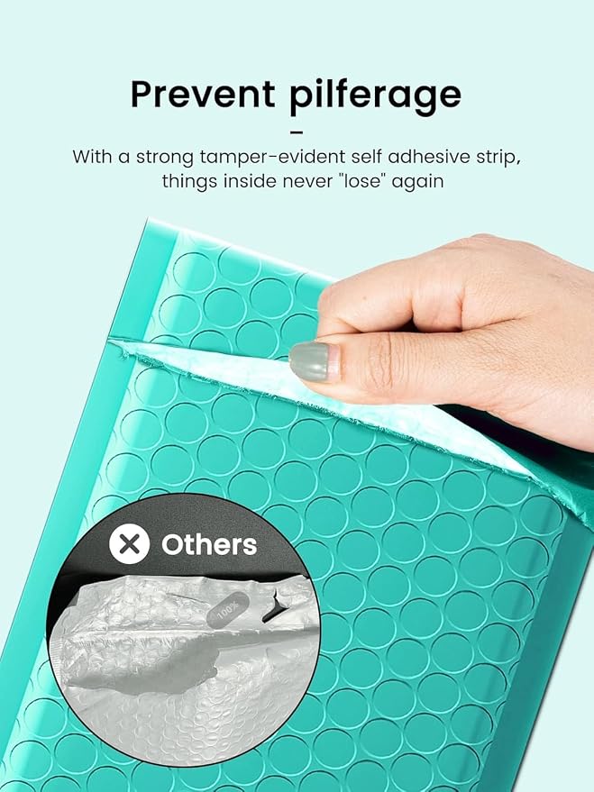 GSSUSA Teal Bubble Mailers 10.5x16 Padded Envelopes, 1 Pallet Pack of 3750 - Image 5