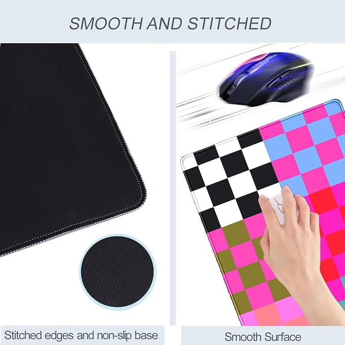 Checkered Desk Mat Pink Desk Matt - Image 6