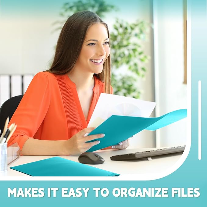 Henoyso 36 Pack Turquoise Plastic Folders - Image 4